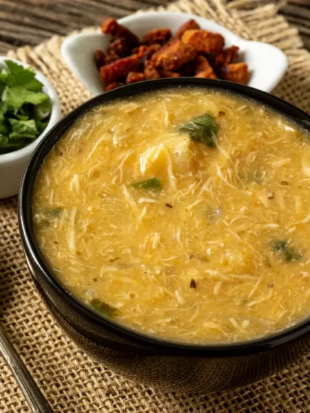 Caldo de Frango com Mandioquinha