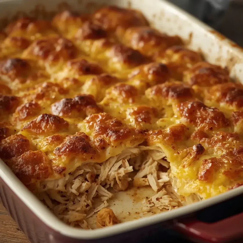 Frango com Catupiry em uma travessa desfiado