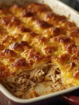 Frango com Catupiry em uma travessa desfiado